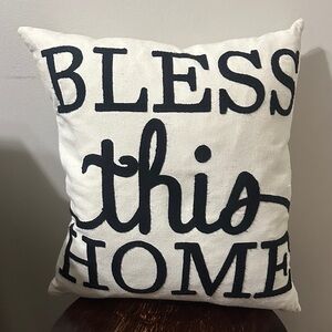 Hobby Lobby Black and White Bless This Home Accent Pillow